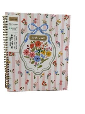Clementine Paper inc. 12 month Large Size Planner 11x9”Pink Floral 2026-2027